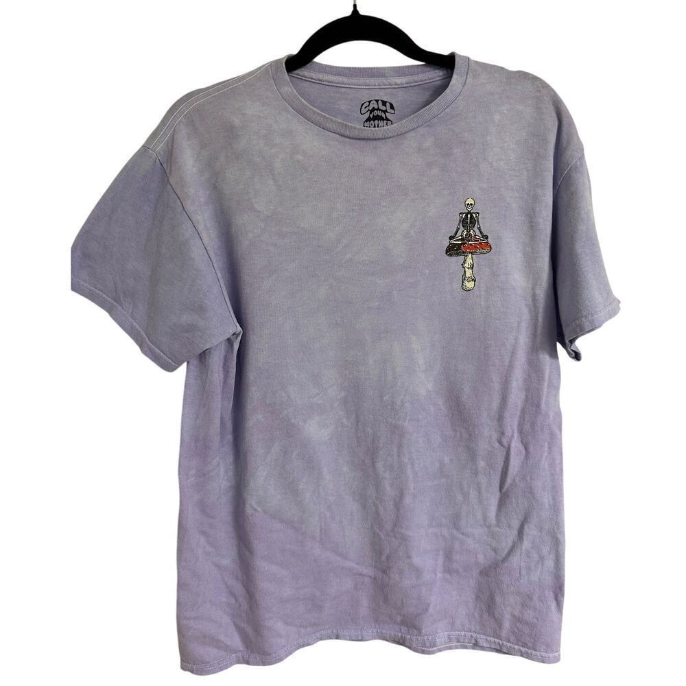 💜 Call Your Mother Tee – Tie-Dye, Skeletons & Shrooms | Size M - Hippie Vibes